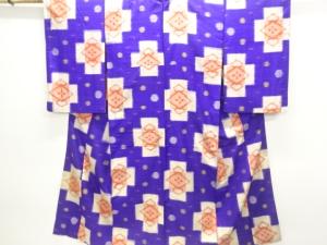 大正ロマン　抽象模様織出し銘仙着物